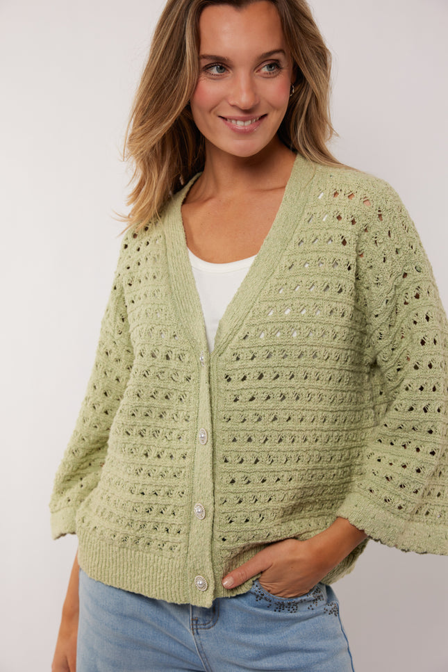 Vest Aliya Knitting Light Moss