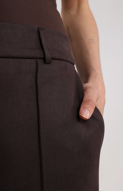 Broek Jill Scuba Dark Chocolate NKS09008