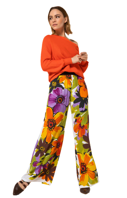 Caroline Biss Broek Bloemenprint Multi Color 1576-49 Stretchshop.nl