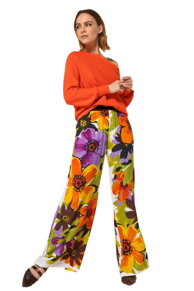 Caroline Biss Broek Bloemenprint Multi Color 1576-49 Stretchshop.nl
