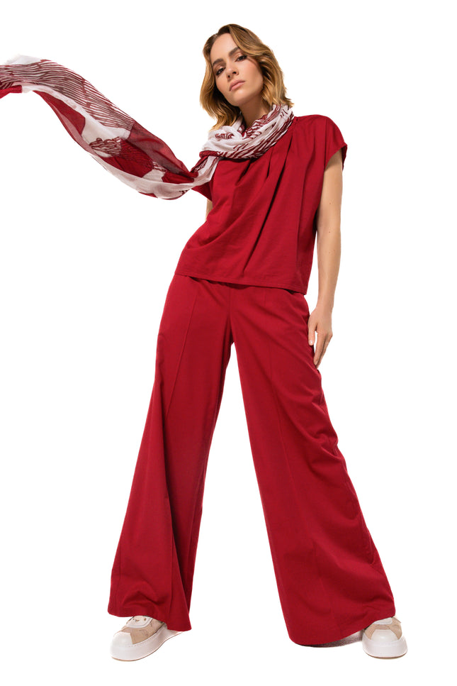 Broek Palazzo Dark Red 1508-50