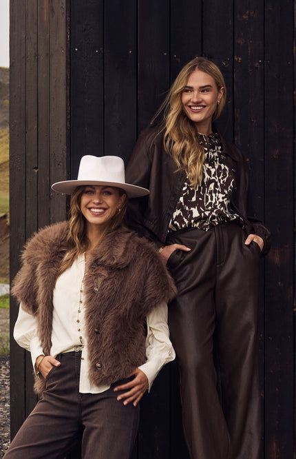 Blouse Newport Offwhite Dark Chocolate NKF02065