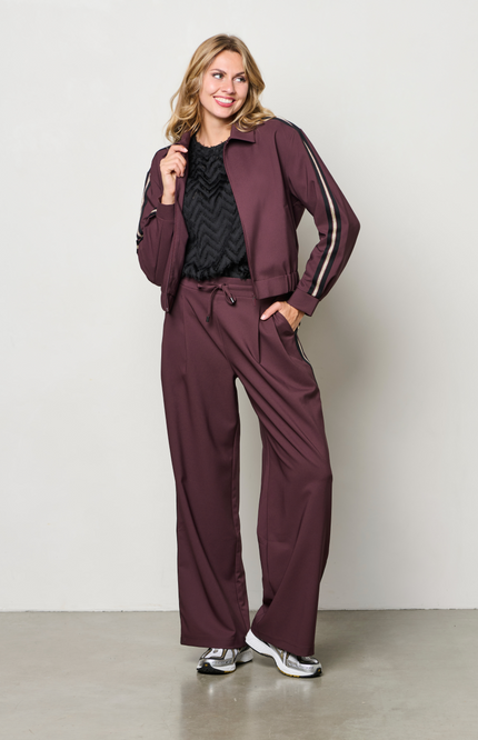 &Co woman Broek Fiene Aubergine PA399 Stretchshop.nl