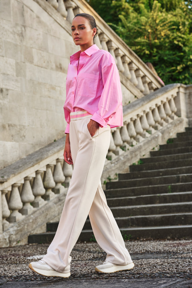 EsQualo Broek Fancy Modal Natural SP26.05003 Stretchshop.nl