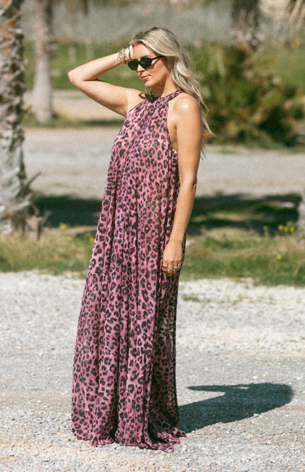 Bolina Island Jurk Sueño Pink Leopard Stretchshop.nl