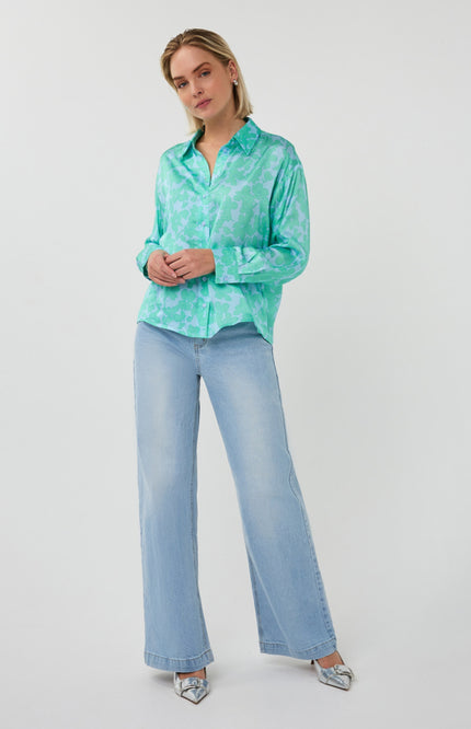 EsQualo Blouse Daylight Print SP26.14021 Stretchshop.nl