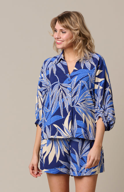 &Co woman Short Liara Blue Multi PA433 Stretchshop.nl