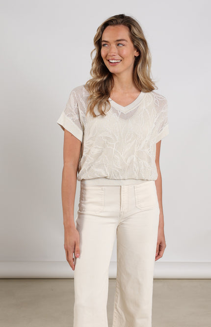 Nukus Top Renza Sand NKS01162 Stretchshop.nl