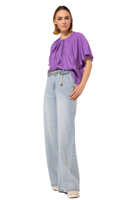 Top Plooidetail Lavander 1697-41