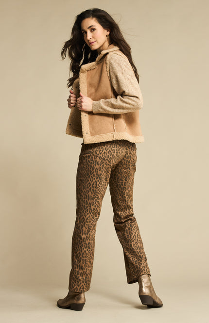 Broek Kim Leopard Mid Brown SRB4716A L32