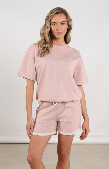 Nukus Sweater Roos Lurex Blush NKS03062 Stretchshop.nl