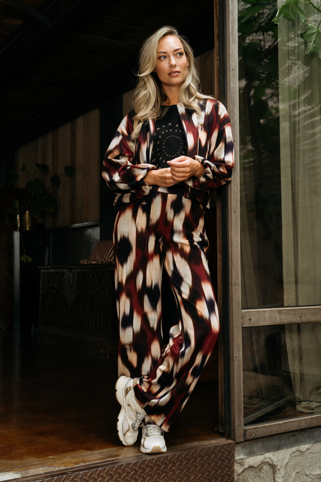 Broek Dawn Faded Big Wine Red Multi PA403