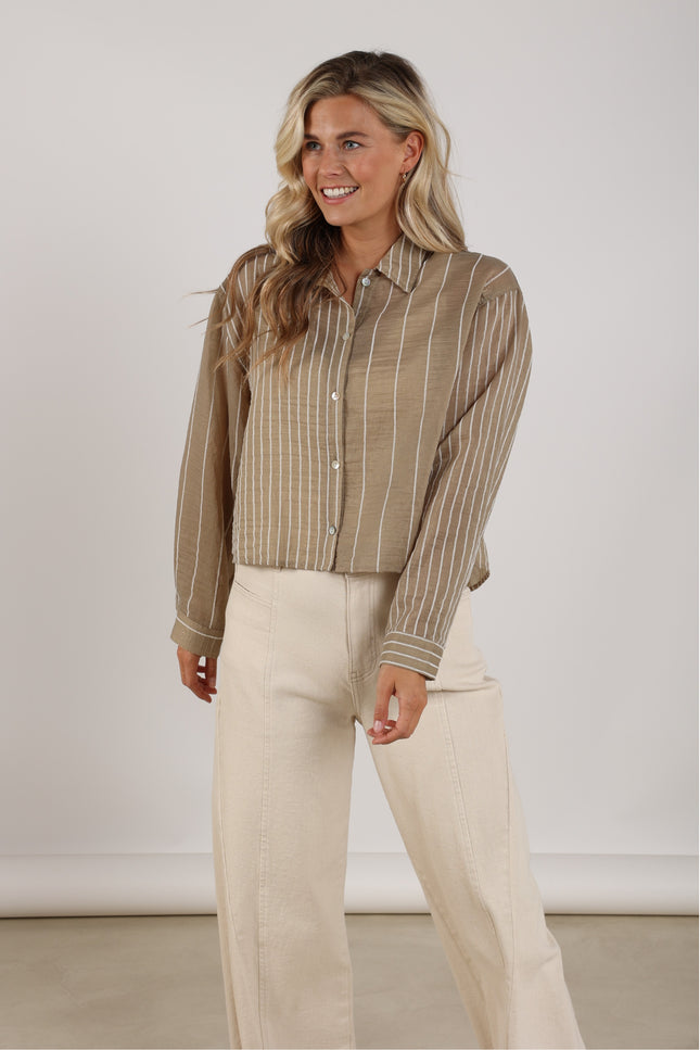 Blouse Nelly Stripe Army NKS02133