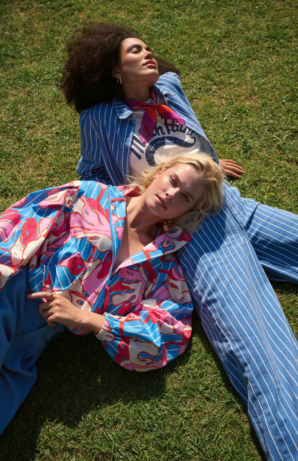 POM Amsterdam Jeans Denim Stripes Blue SP9519 Stretchshop.nl