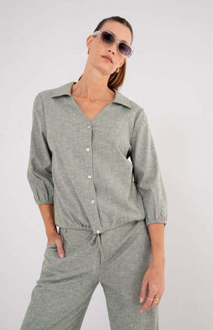 Maicazz Blouse Jolene Pale Olive Stretchshop.nl