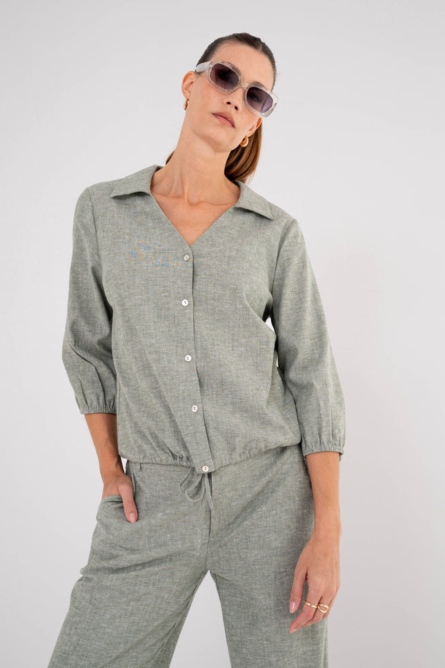 Maicazz Blouse Jolene Pale Olive Stretchshop.nl