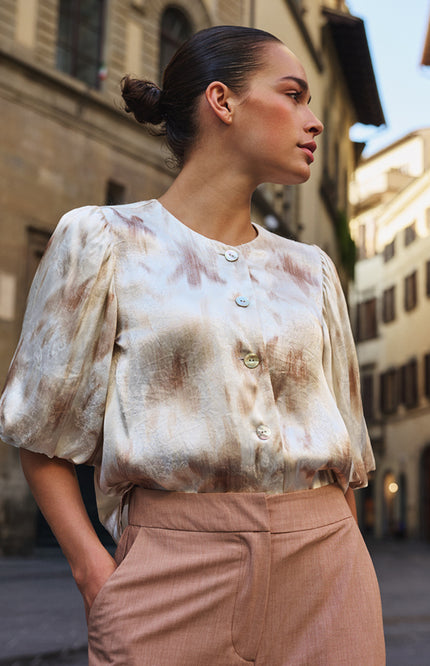 Blouse Balloon Scarlet Flowerpower Print SP26.14015