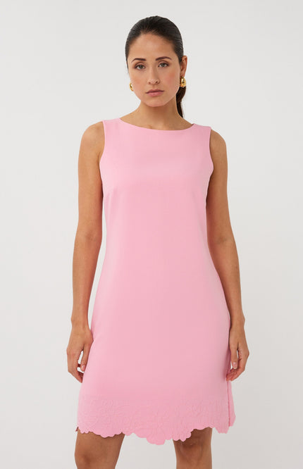 EsQualo Jurk Flower Romance Ros SP26.05010 Stretchshop.nl