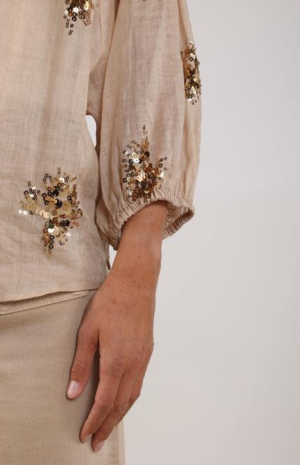 Blouse Lynn Paillet Sand Gold NKS02175