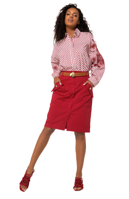 Caroline Biss Rok Mini Dark Red 1715-50 Stretchshop.nl