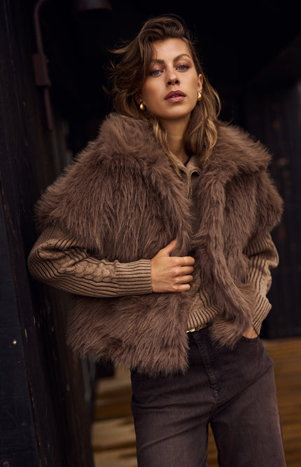 Trui Clair Zipper Fango NKF03025