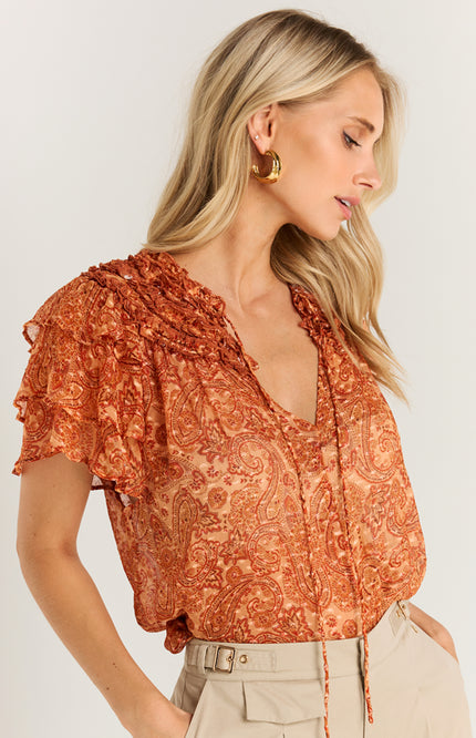 Top Thorin Paisley Naranja