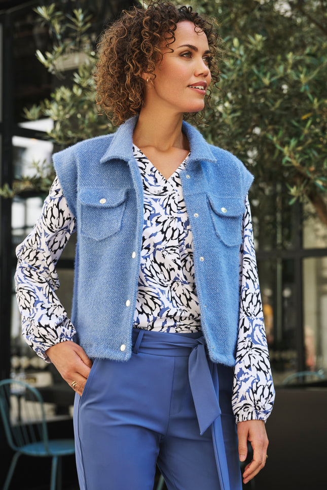 Travel Blouse Merel Offwhite Navy 254