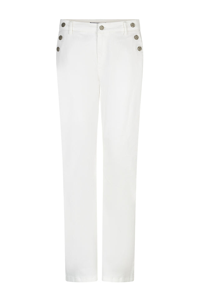 Red Button Broek Bibette Buttons Offwhite SRB4859 L33 Stretchshop.nl