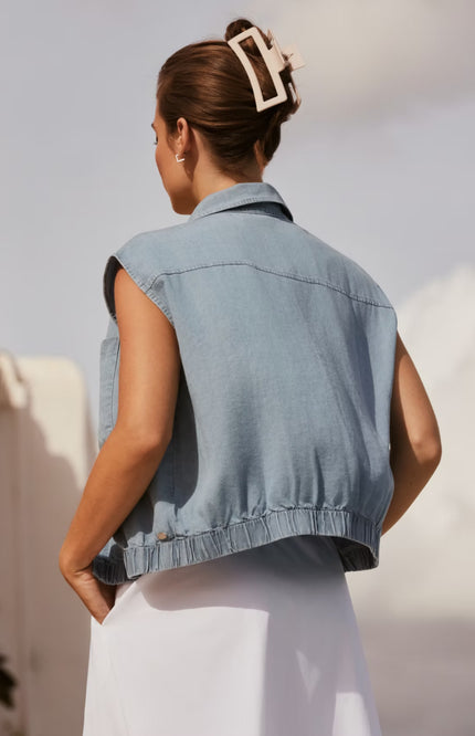 Lady Day Gilet Isabel Chambray L30-801-3349 Stretchshop.nl