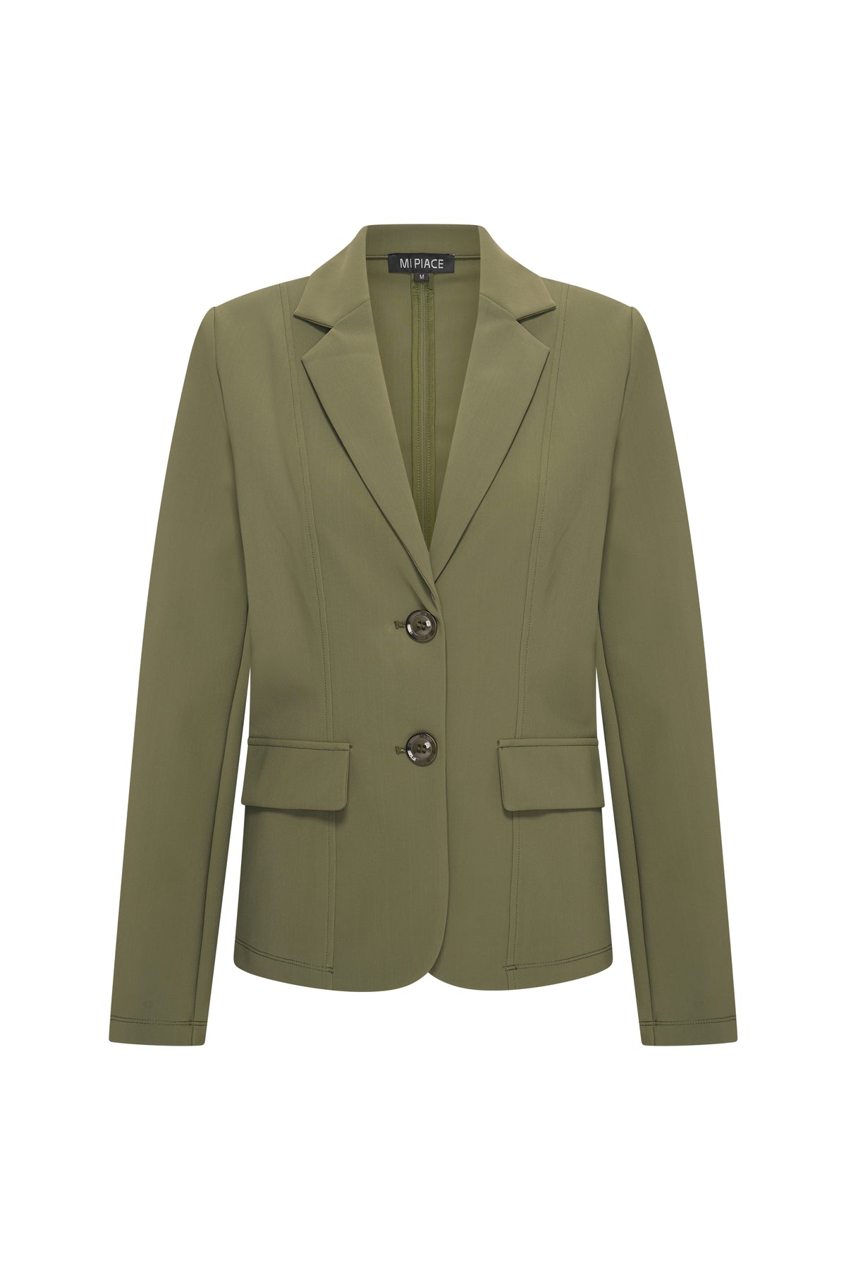 Mi Piace Bonded Travel Blazer in diepe kleur, close-up van de stof en details van de blazer voor heren.