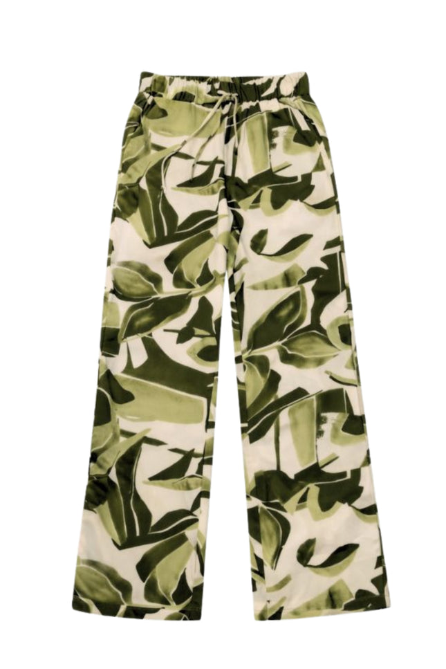 Elvira Casuals Broek Mira Green Desert Flower Stretchshop.nl