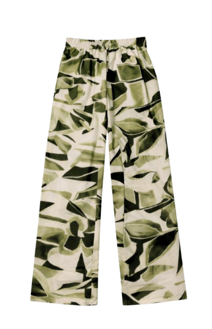 Elvira Casuals Broek Mira Green Desert Flower Stretchshop.nl