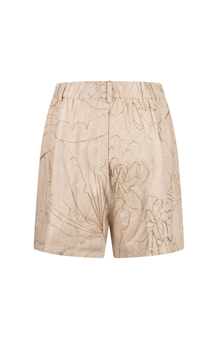 Nukus Short Dagmar Embroidery Sand NKS09052 Stretchshop.nl