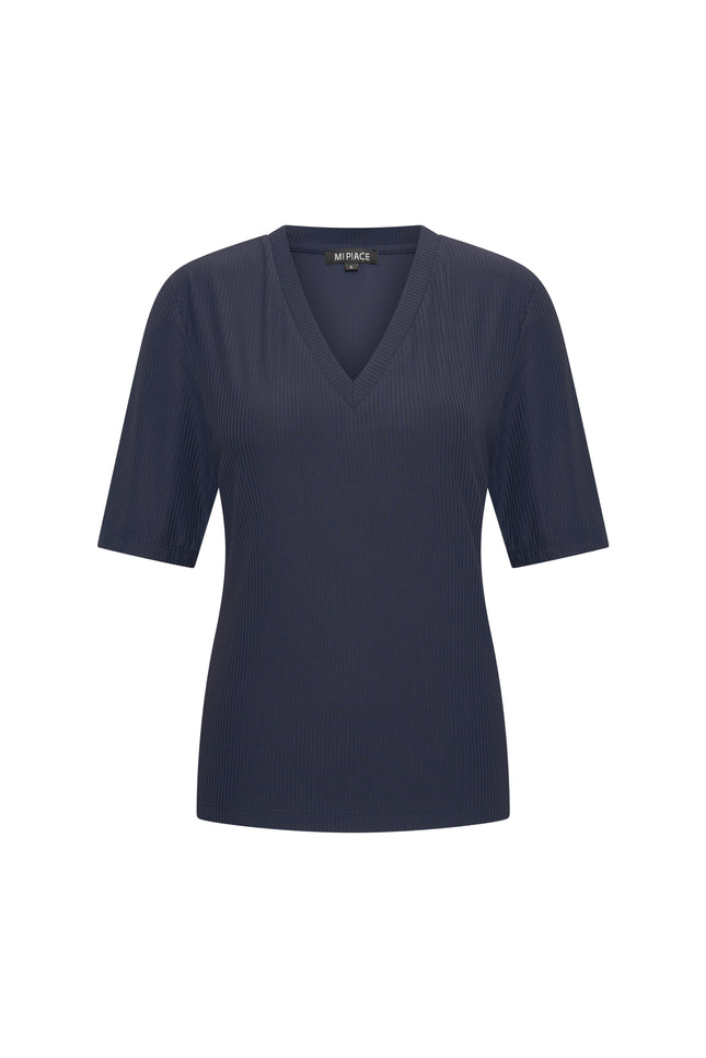 Travel Top Ribbed Navy 202644