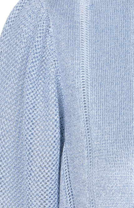 Sweater Short Puffsleeves Lurex Blue F25.31503