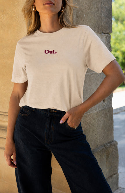 T-shirt Oui Offwhite Merlot