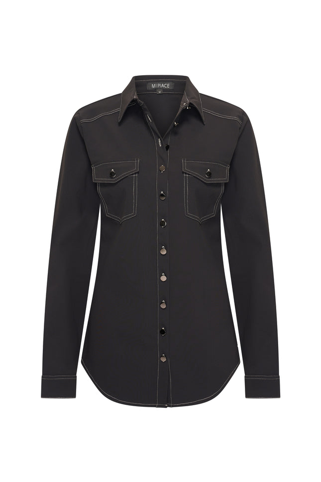 Travel Blouse Stitch Black 202730