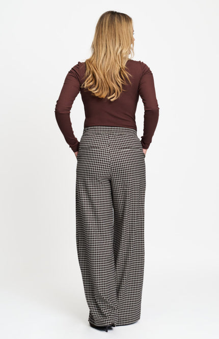 Broek Charlie Check Brown SP9759