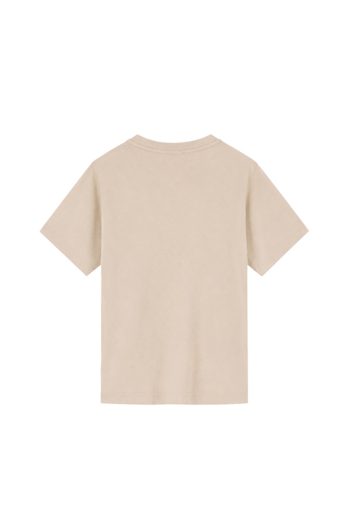 Elvira Casuals Oui Offwhite T-shirt met donkerbruine kleur en casual pasvorm, zichtbaar met ronde hals en korte mouwen.