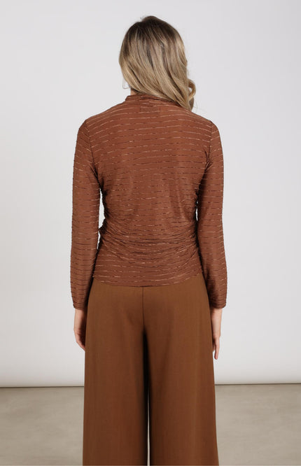 Top Gracie Stripe Espresso NKF01081