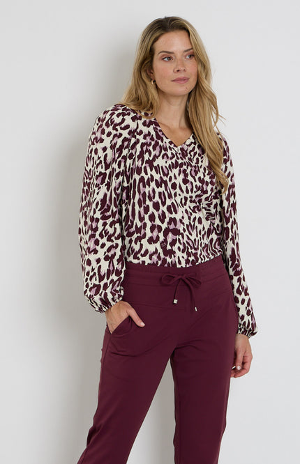 Travel Blouse Nathalie Mauve Bordeaux 264