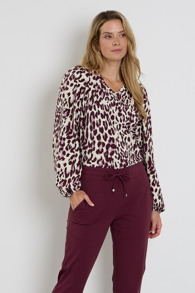 Travel Blouse Nathalie Mauve Bordeaux 264