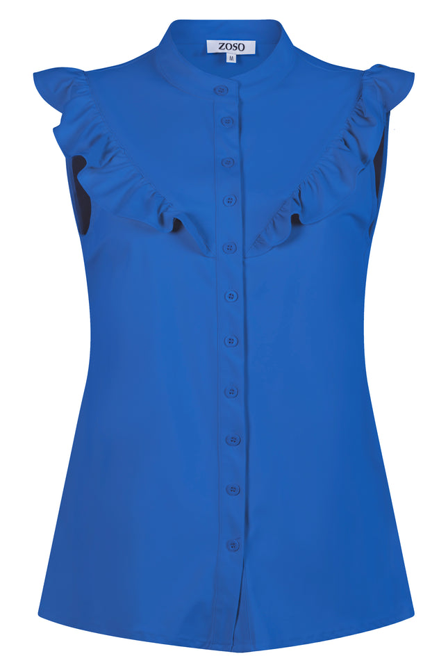 Zoso Travel top daisy fancy strong blue 242 Stretchshop.nl