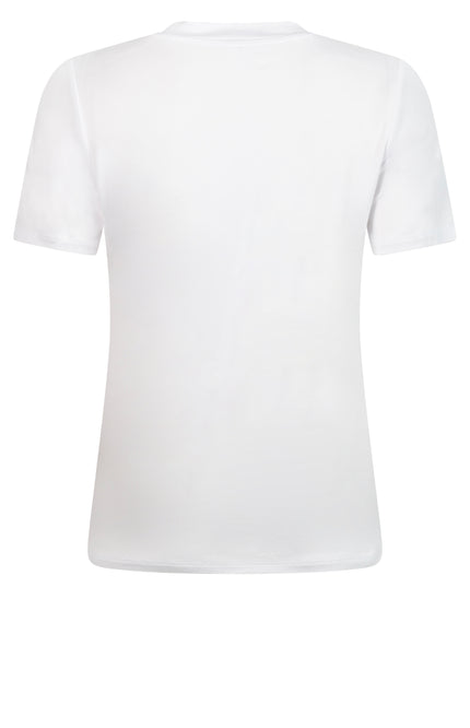 Zoso T-shirt miranda print white aqua 242 Stretchshop.nl