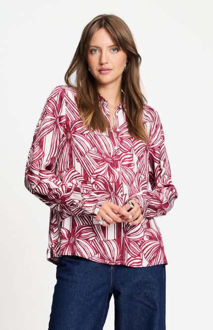 Blouse Mila Ribbon Red SP9734