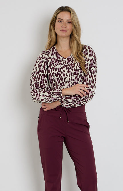 Travel Blouse Nathalie Mauve Bordeaux 264