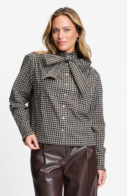 Blouse Noa Check Brown SP9732