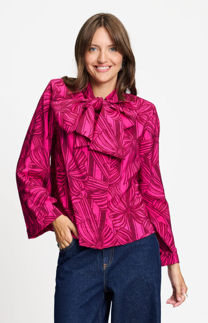 Blouse Sara Ribbon Pink SP9735
