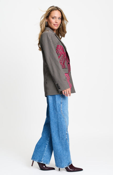 Blazer Laurie Bow Check Brown SP9726