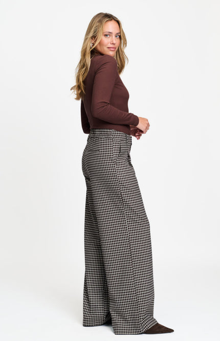 Broek Charlie Check Brown SP9759